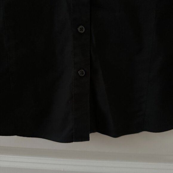 Vtg Brooks Brothers Black Fitted Non-Iron Stretch Black Button-Up Shirt Size 12 - Picture 9 of 14